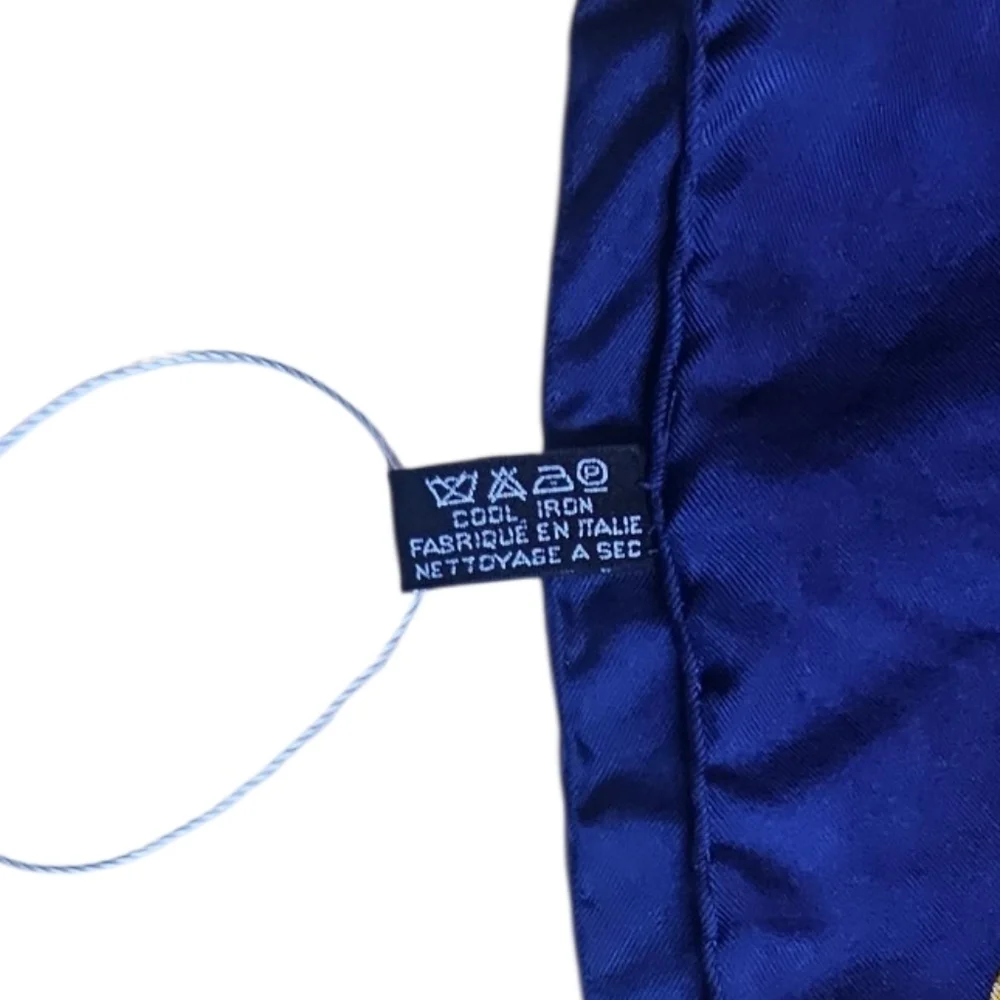 NWOT Celine Silk Blue & Yellow Gold Silk Scarf